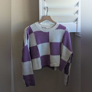 moon & madison Lavender and Cream Sweater